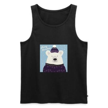 Christmas polar bear - Men's Premium Organic Tank Top - black - Front - Michal (187cm)