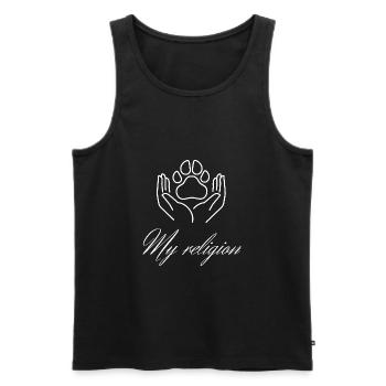 My Religion - Männer Premium Bio Tank Top - Schwarz - Vorne - AI Model Male 178 light (178cm)
