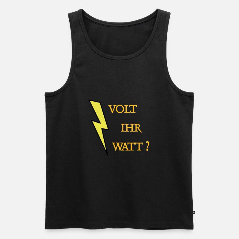 Volt Ihr Watt - Männer Premium Bio Tank Top - Schwarz