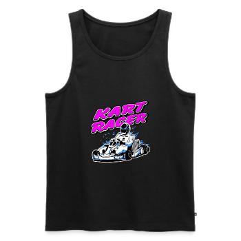 Karting - GoKart - Kart - Kart Racer - Débardeur bio Premium Homme - noir - Devant - AI Model Male 178 light (178cm)
