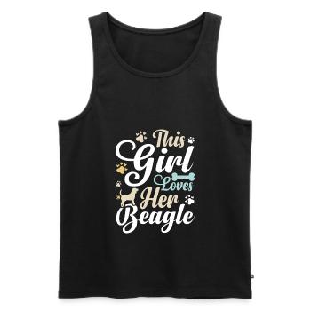 Cette fille aime son Beagle Drôle Beagle Propriétaire de chien - Débardeur bio Premium Homme - noir - Devant - Michal (187cm)