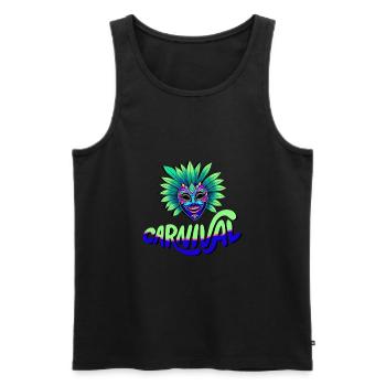 Carnival Mask - Men's Premium Organic Tank Top - black - Front - AI Model Male 178 light (178cm)