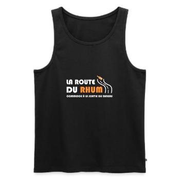 La route du rhum commence à la sortie du bureau - Débardeur bio Premium Homme - noir - Devant - Michal (187cm)