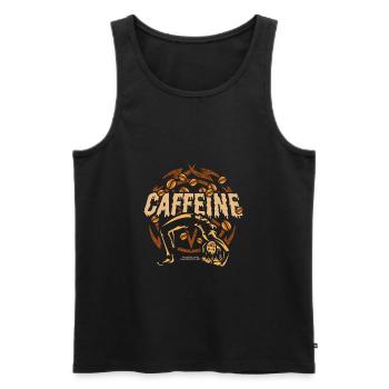 Kaffee T Shirt Design Caffeine - Männer Premium Bio Tank Top - Schwarz - Vorne - Michal (187cm)