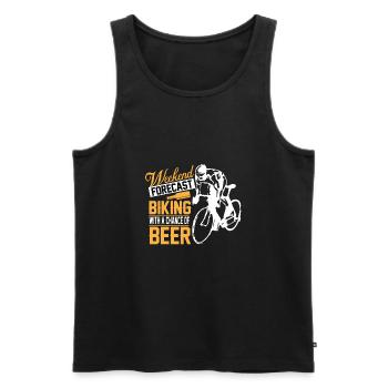 Weekend forecast biking with a chance of beer - Men's Premium Organic Tank Top - black - Front - Michal (187cm)