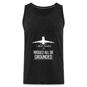airplane - Men's Premium Organic Tank Top - charcoal grey - Front - Alexander (188cm)