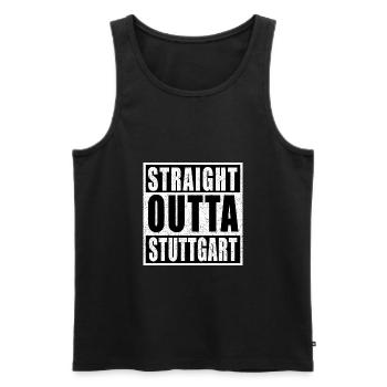 Straight outta Stuttgart - Männer Premium Bio Tank Top - Schwarz - Vorne - AI Model Male 178 light (178cm)