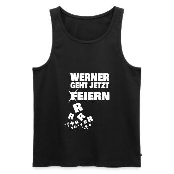 Werner - Männer Premium Bio Tank Top - Schwarz - Vorne - AI Model Male 178 light (178cm)