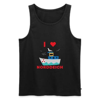 Ich liebe Norddeich Norden Ostfriesland Nörddiek - Männer Premium Bio Tank Top - Schwarz - Vorne - Michal (187cm)
