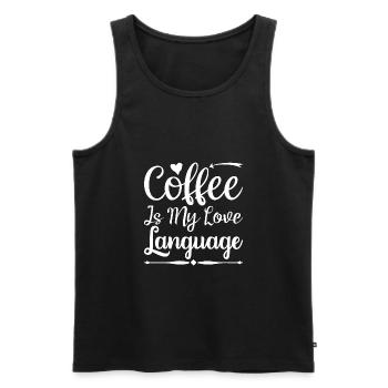 Coffee Is My Love Language - Débardeur bio Premium Homme - noir - Devant - AI Model Male 178 light (178cm)