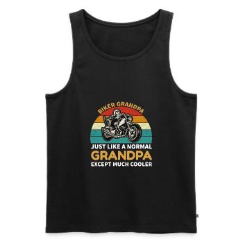 Rinnass Grandpa Grandpa Biker Moto Cadeau - Débardeur bio Premium Homme - noir - Devant - Michal (187cm)