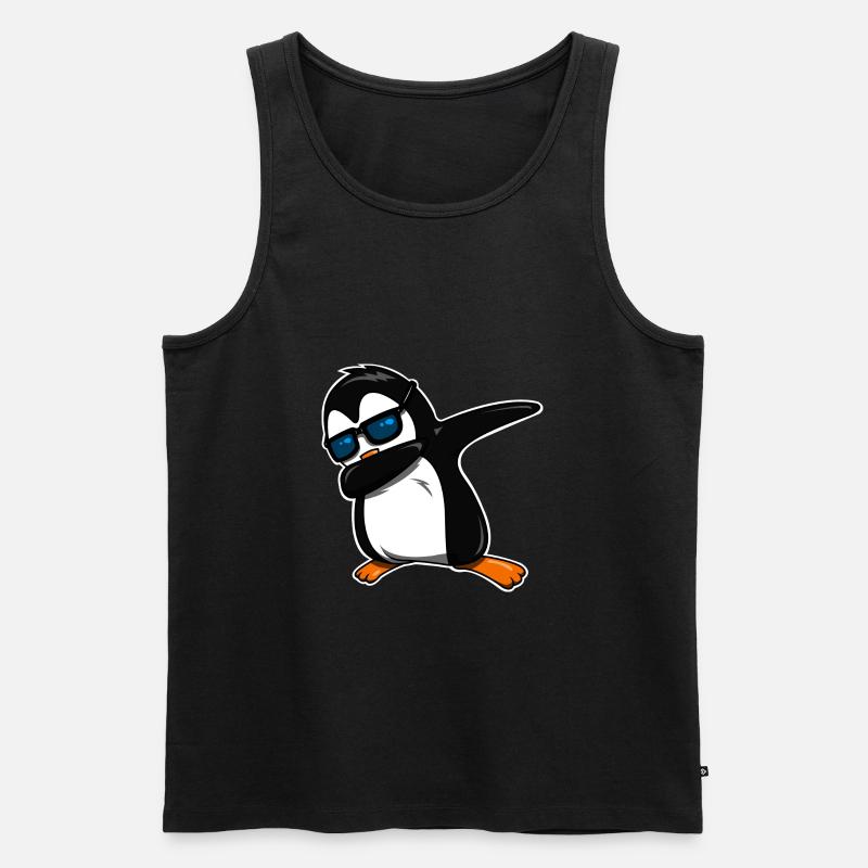 Dabbing Pinguin cool - Männer Premium Bio Tank Top - Schwarz