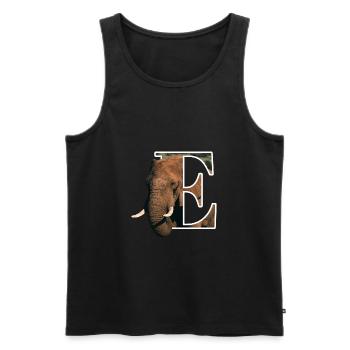 E Elephant Alphabet Tiere - Männer Premium Bio Tank Top - Schwarz - Vorne - Michal (187cm)