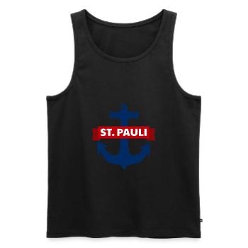 St Pauli Anker - Hambourg St Pauli Fan - Débardeur bio Premium Homme - noir - Devant - AI Model Male 178 light (178cm)