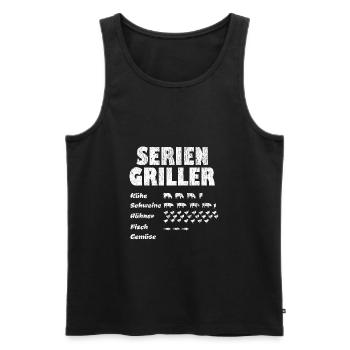 Serien Griller Männer Geschenk BBQ Seriengriller - Männer Premium Bio Tank Top - Schwarz - Vorne - Michal (187cm)