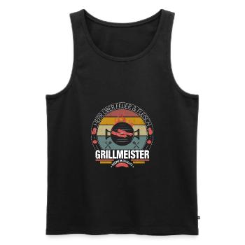 Grillmeister - Männer Premium Bio Tank Top - Schwarz - Vorne - Michal (187cm)