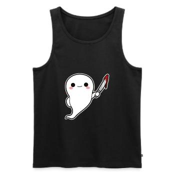 Geist mit Messer Halloween - Männer Premium Bio Tank Top - Schwarz - Vorne - Michal (187cm)