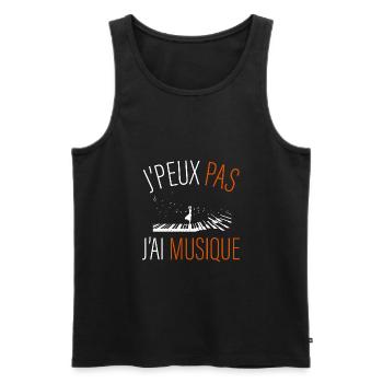 j peux pas j ai musique - Débardeur bio Premium Homme - noir - Devant - AI Model Male 178 light (178cm)