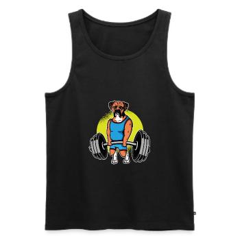 Boxer Weightlifting I Funny Deadlift Fitness I Gym - Men's Premium Organic Tank Top - black - Front - Michal (187cm)