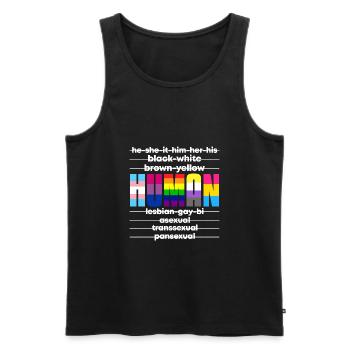 Human - Männer Premium Bio Tank Top - Schwarz - Vorne - AI Model Male 178 light (178cm)