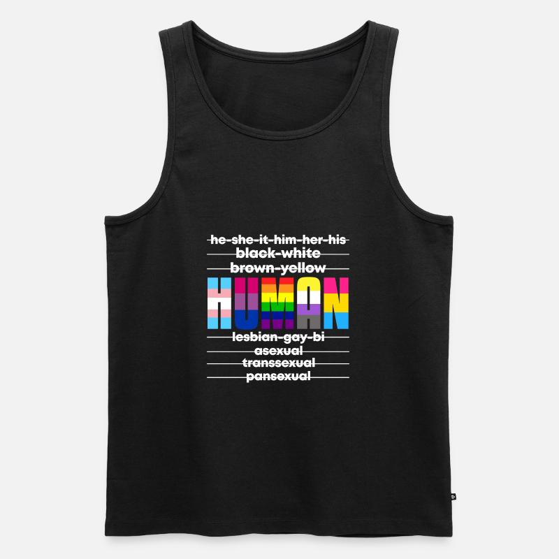Human - Männer Premium Bio Tank Top - Schwarz