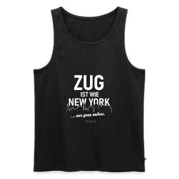 Zug ist wie New York - Männer Premium Bio Tank Top - Schwarz - Vorne - Michal (187cm)