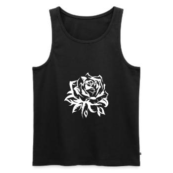 rose - Men's Premium Organic Tank Top - black - Front - AI Model Male 178 light (178cm)