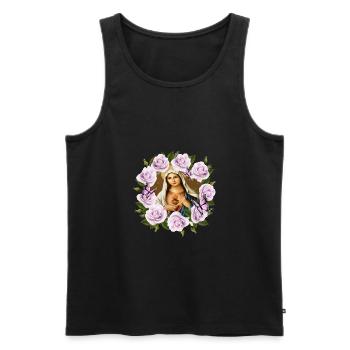 Sainte Marie-Vierge-sainte-mère-jésus - Débardeur bio Premium Homme - noir - Devant - AI Model Male 178 light (178cm)