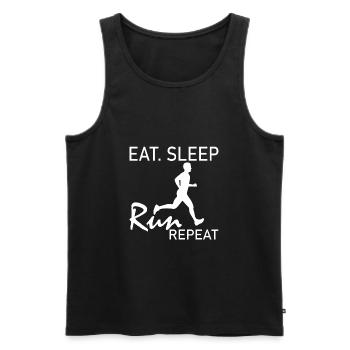 Marathon Running Run jogging - Men's Premium Organic Tank Top - black - Front - AI Model Male 178 light (178cm)