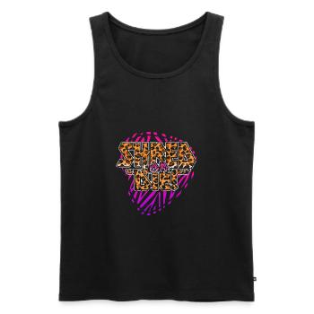 Shred or Die - Männer Premium Bio Tank Top - Schwarz - Vorne - AI Model Male 178 light (178cm)