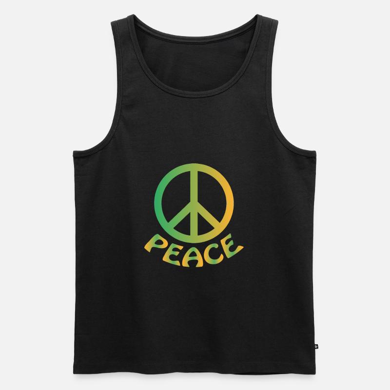 Friede - Männer Premium Bio Tank Top - Schwarz