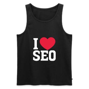 I Love Seo - Männer Premium Bio Tank Top - Schwarz - Vorne - AI Model Male 178 light (178cm)