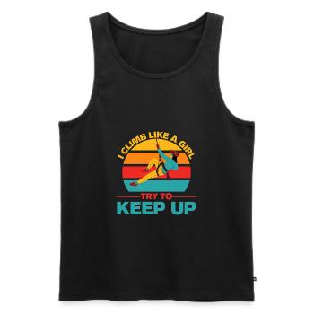 Climb Like A Girl Mountain Climbing - Men's Premium Organic Tank Top - black - Front - AI Model Male 178 light (178cm)