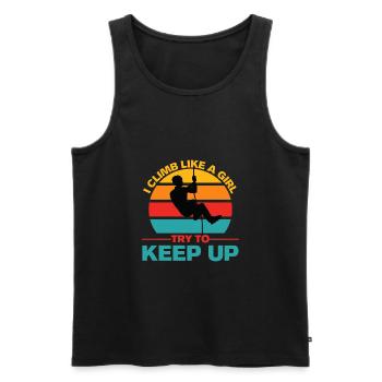 Canyoning Climb Like A Girl Girl Rock Climbing - Men's Premium Organic Tank Top - black - Front - AI Model Male 178 light (178cm)