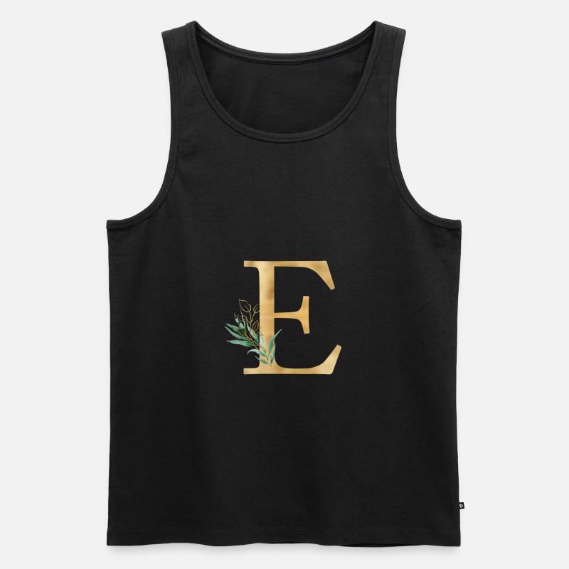 Customizable Monogram E Botany - Men's Premium Organic Tank Top - black