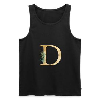 Customizable Monogram D Botany - Men's Premium Organic Tank Top - black - Front - Michal (187cm)