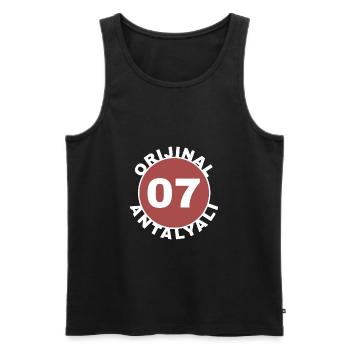 Antalya - Männer Premium Bio Tank Top - Schwarz - Vorne - AI Model Male 178 light (178cm)