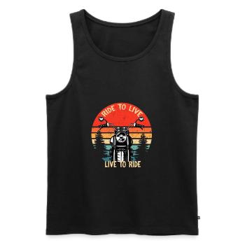 Ride to live - Men's Premium Organic Tank Top - black - Front - Michal (187cm)