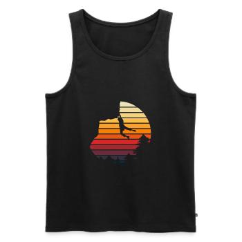 Vintage Rappel Rock Climbing - Men's Premium Organic Tank Top - black - Front - Michal (187cm)