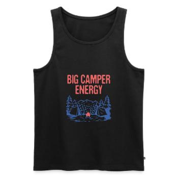 Big Camper Energy Camping Randonnée Camp Randonneur Road - Débardeur bio Premium Homme - noir - Devant - Michal (187cm)