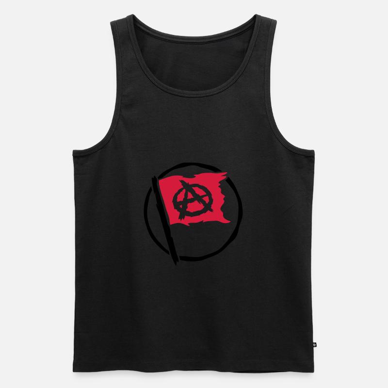 Design Anarchie Flagge Symbol - Männer Premium Bio Tank Top - Schwarz