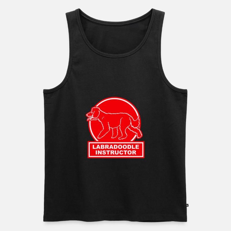 Labradoodle Instructor in red - Männer Premium Bio Tank Top - Schwarz