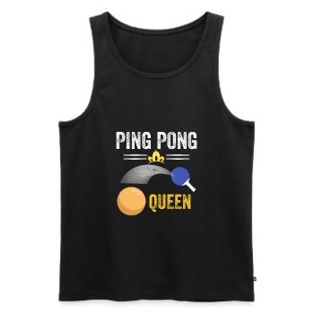 queen of ping-pong - ping pong queen - Men's Premium Organic Tank Top - black - Front - AI Model Male 178 light (178cm)