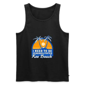 I Need To Be Seahabilitated Kee Beach Summer - Men's Premium Organic Tank Top - black - Front - Michal (187cm)