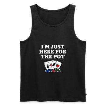 Ici pour le Pot Gambler Casino Gambling Gaming - Débardeur bio Premium Homme - noir - Devant - AI Model Male 178 light (178cm)
