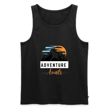 Adventure Awaits - Männer Premium Bio Tank Top - Schwarz - Vorne - Michal (187cm)