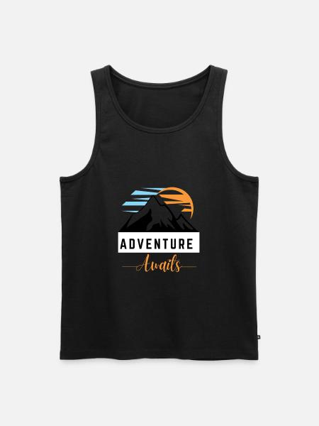 Adventure Awaits - Männer Premium Bio Tank Top - Schwarz