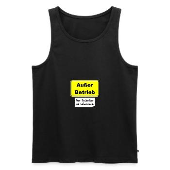 Außer Betrieb. Techniker ist informiert. - Männer Premium Bio Tank Top - Schwarz - Vorne - Michal (187cm)
