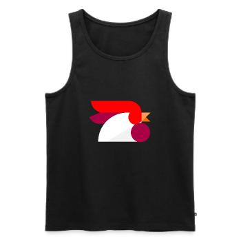 Hahn Logo - Männer Premium Bio Tank Top - Schwarz - Vorne - AI Model Male 178 light (178cm)