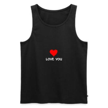 Love you - Men's Premium Organic Tank Top - black - Front - Michal (187cm)